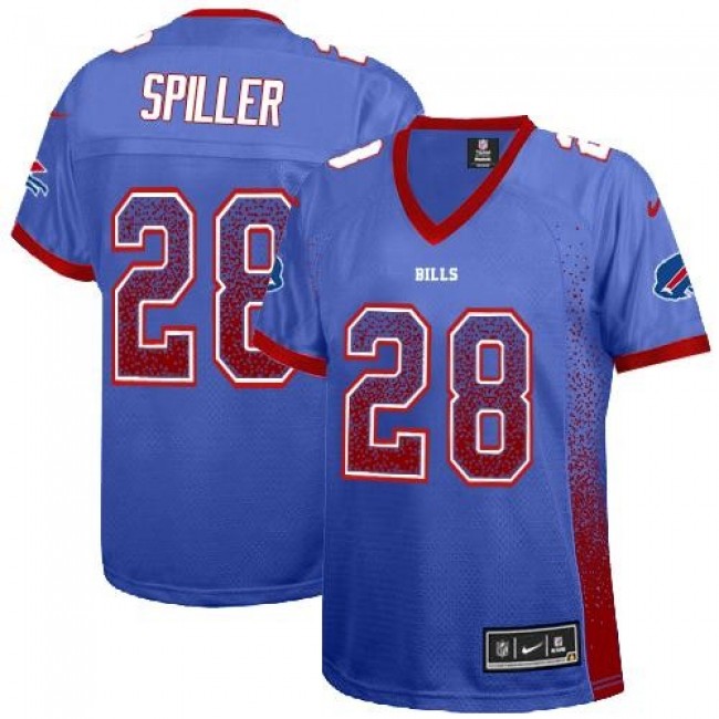Women's Bills #28 C.J. Spiller Royal Blue Team Color Stitched NFL Elite Drift Jersey