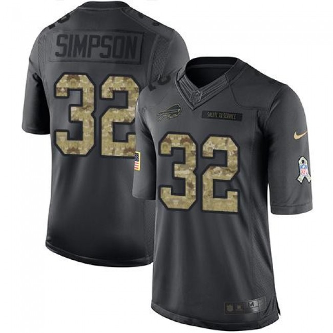 Buffalo Bills #32 O. J. Simpson Black Youth Stitched NFL Limited 2016 Salute to Service Jersey