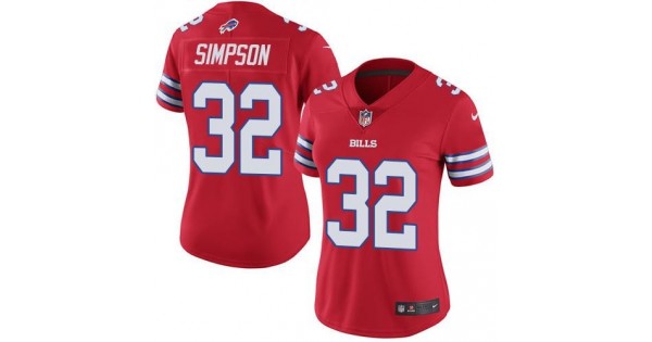 كيلان Classic Fit NFL Jersey-Women's Bills #32 OJ Simpson Red Stitched ... كيلان