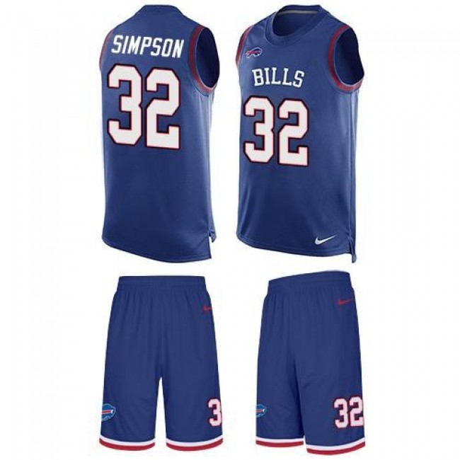 Nike Bills #32 O. J. Simpson Royal Blue Team Color Men's Stitched NFL Limited Tank Top Suit Jersey