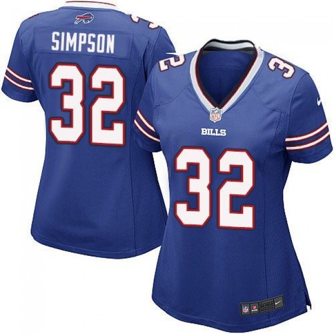 Women's Bills #32 OJ Simpson Royal Blue Team Color Stitched NFL Elite Jersey