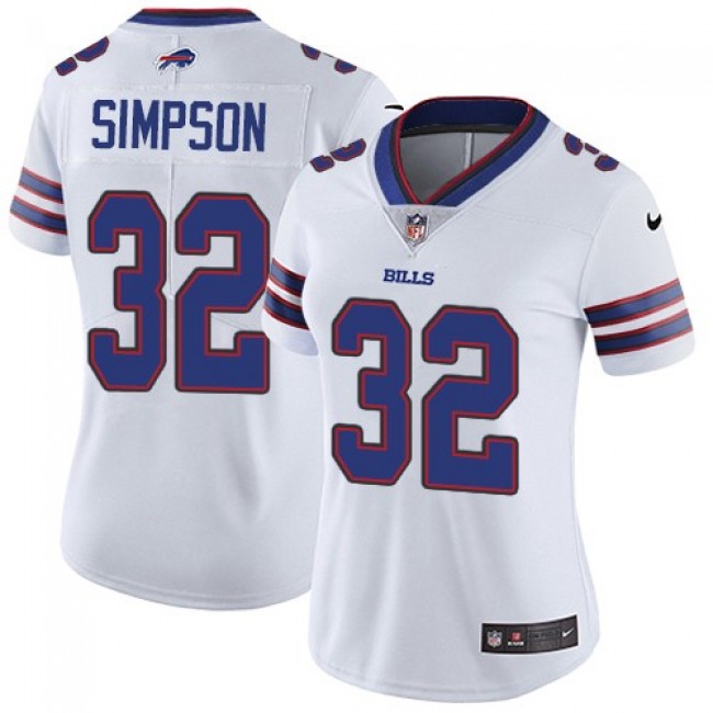 Women's Bills #32 OJ Simpson White Stitched NFL Vapor Untouchable Limited Jersey