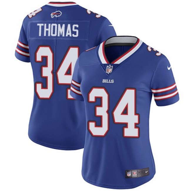 Women's Bills #34 Thurman Thomas Royal Blue Team Color Stitched NFL Vapor Untouchable Limited Jersey