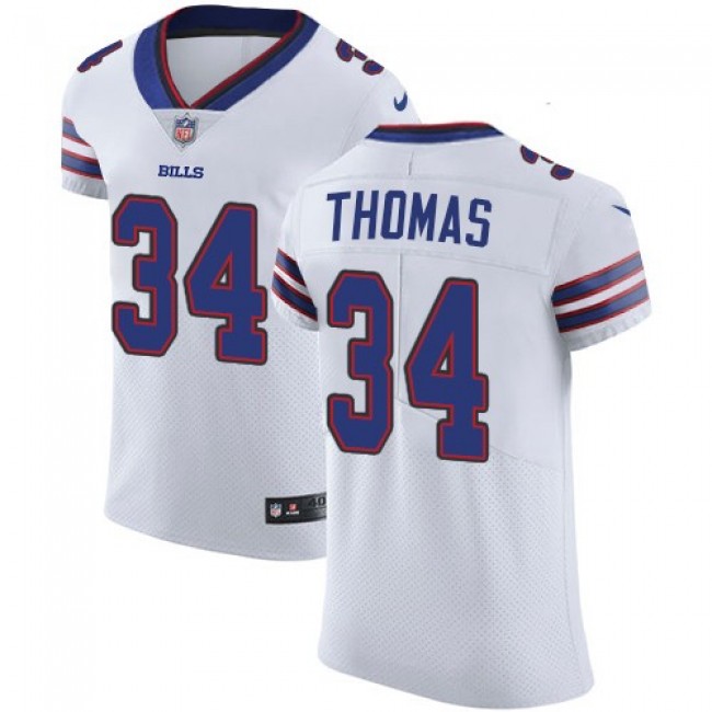 Nike Bills #34 Thurman Thomas White Men's Stitched NFL Vapor Untouchable Elite Jersey