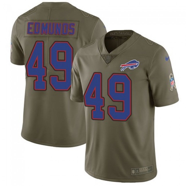 Nike Bills #49 Tremaine Edmunds Olive Men's Stitched NFL Limited 2017 Salute To Service Jersey