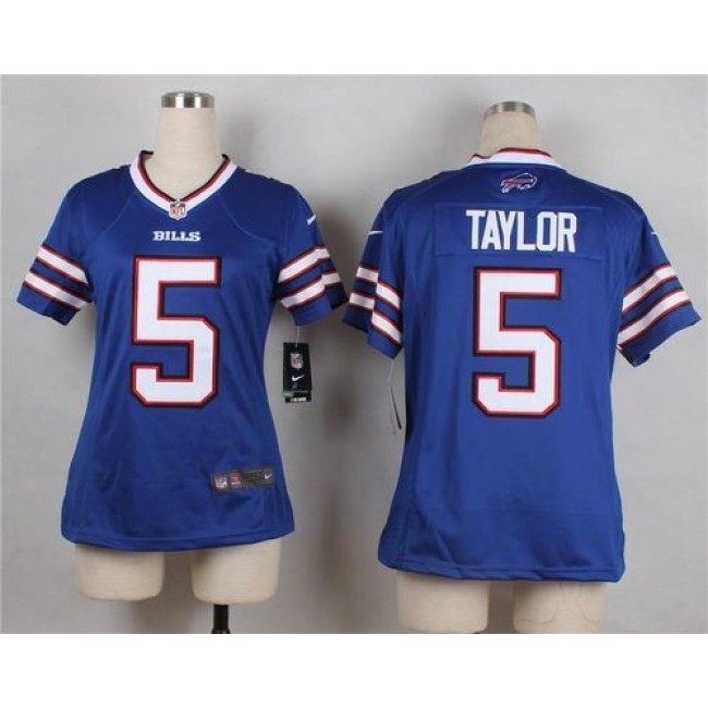 Women's Bills #5 Tyrod Taylor Royal Blue Team Color Stitched NFL Elite Jersey