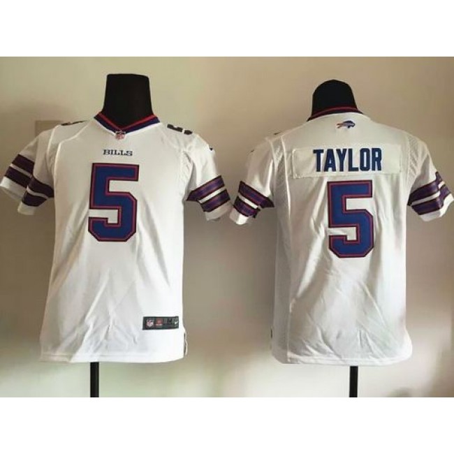 Buffalo Bills #5 Tyrod Taylor White Youth Stitched NFL New Elite Jersey