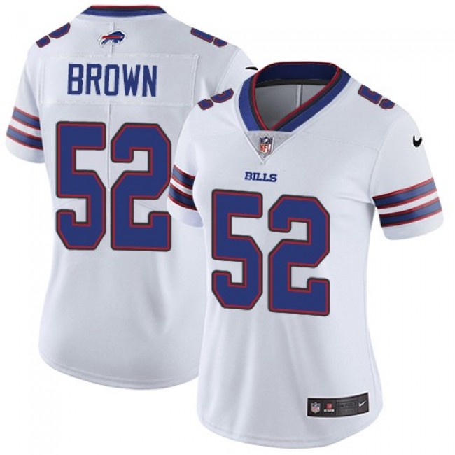 Women's Bills #52 Preston Brown White Stitched NFL Vapor Untouchable Limited Jersey