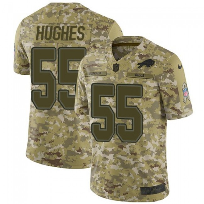 Nike Bills #55 Jerry Hughes Camo Men's Stitched NFL Limited 2018 Salute To Service Jersey