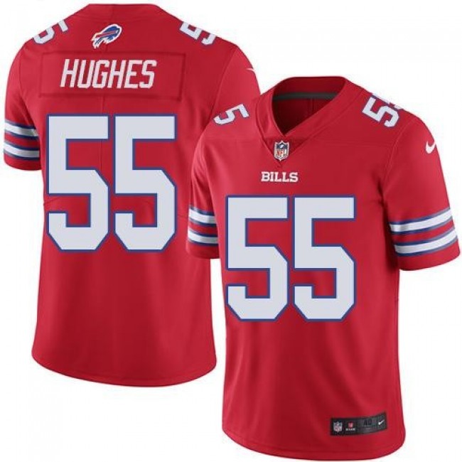 Nike Bills #55 Jerry Hughes Red Men's Stitched NFL Elite Rush Jersey
