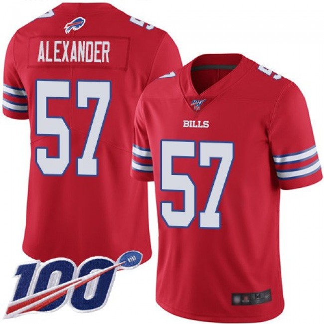Nike Bills #57 Lorenzo Alexander Red Men's Stitched NFL Limited Rush 100th Season Jersey