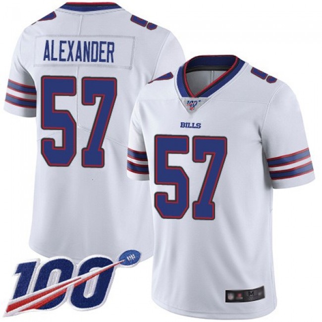 Nike Bills #57 Lorenzo Alexander White Men's Stitched NFL 100th Season Vapor Limited Jersey