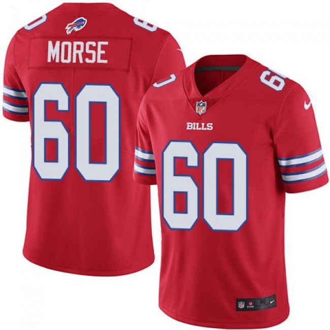 Nike Bills #60 Mitch Morse Red Men's Stitched NFL Elite Rush Jersey