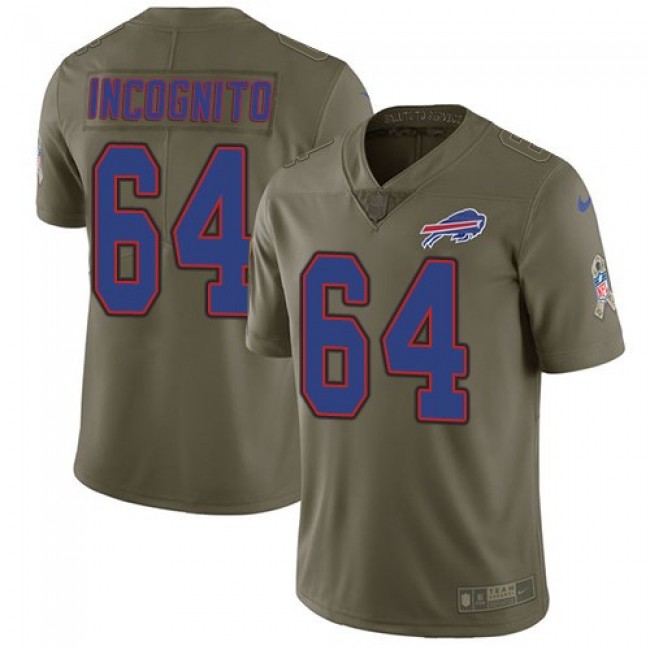 Buffalo Bills #64 Richie Incognito Olive Youth Stitched NFL Limited 2017 Salute to Service Jersey
