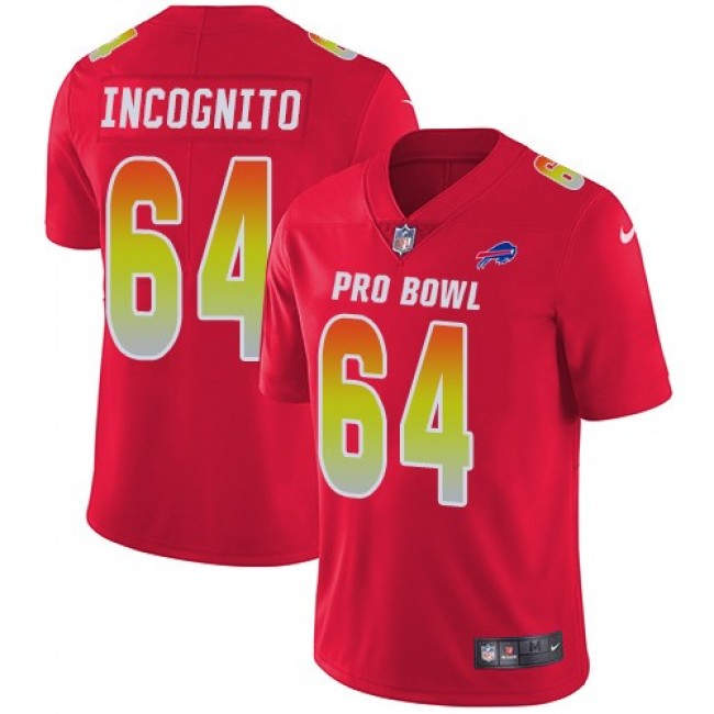 Women's Bills #64 Richie Incognito Red Stitched NFL Limited AFC 2018 Pro Bowl Jersey