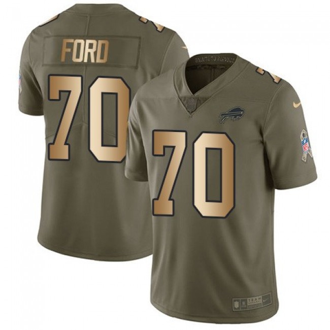 Nike Bills #70 Cody Ford Olive/Gold Men's Stitched NFL Limited 2017 Salute To Service Jersey