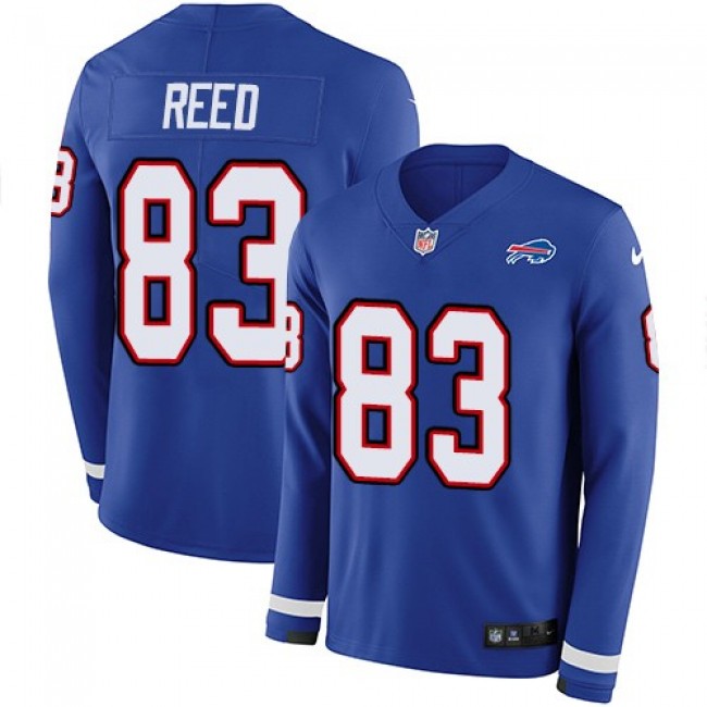 Nike Bills #83 Andre Reed Royal Blue Team Color Men's Stitched NFL Limited Therma Long Sleeve Jersey