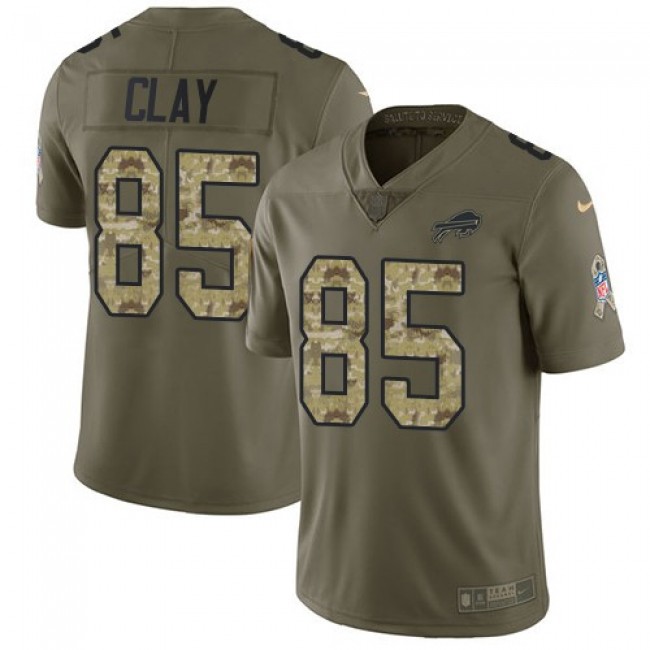Buffalo Bills #85 Charles Clay Olive-Camo Youth Stitched NFL Limited 2017 Salute to Service Jersey