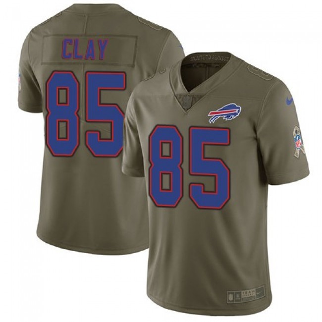 Buffalo Bills #85 Charles Clay Olive Youth Stitched NFL Limited 2017 Salute to Service Jersey