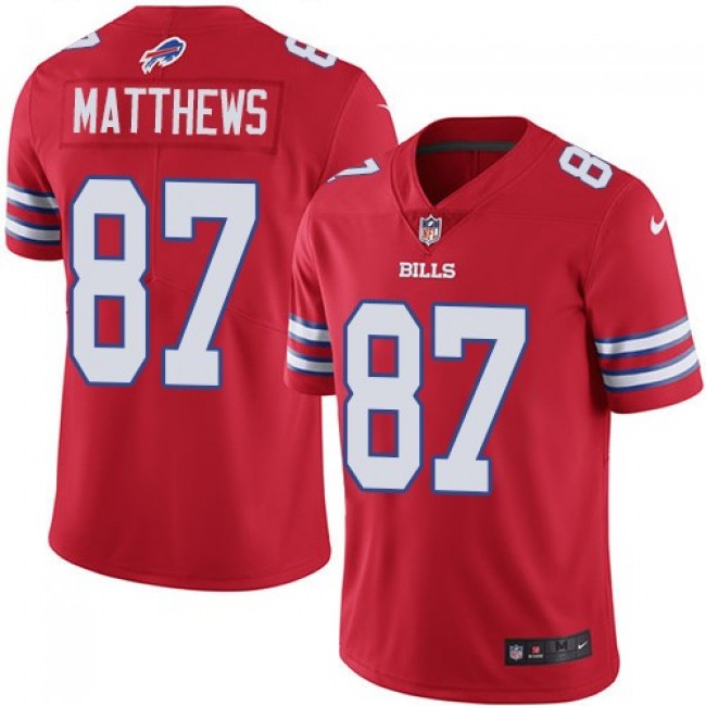 Buffalo Bills #87 Jordan Matthews Red Youth Stitched NFL Limited Rush Jersey
