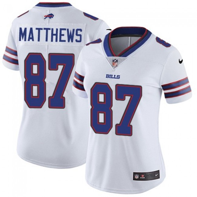 Women's Bills #87 Jordan Matthews White Stitched NFL Vapor Untouchable Limited Jersey