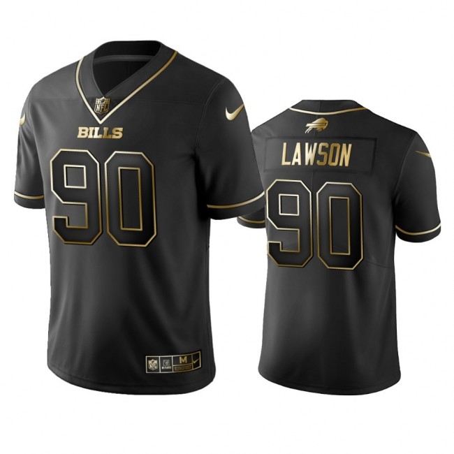Nike Bills #90 Shaq Lawson Black Golden Limited Edition Stitched NFL Jersey