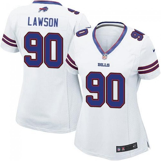 Women's Bills #90 Shaq Lawson White Stitched NFL Elite Jersey