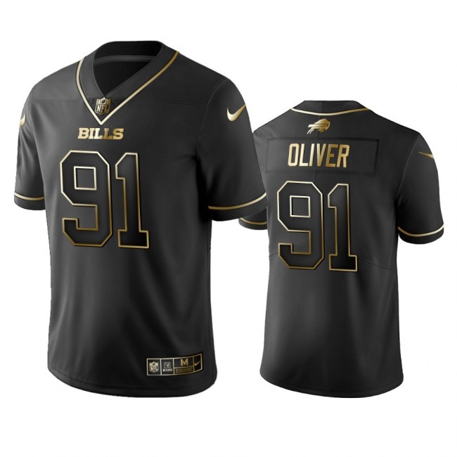 Nike Bills #91 Ed Oliver Black Golden Limited Edition Stitched NFL Jersey