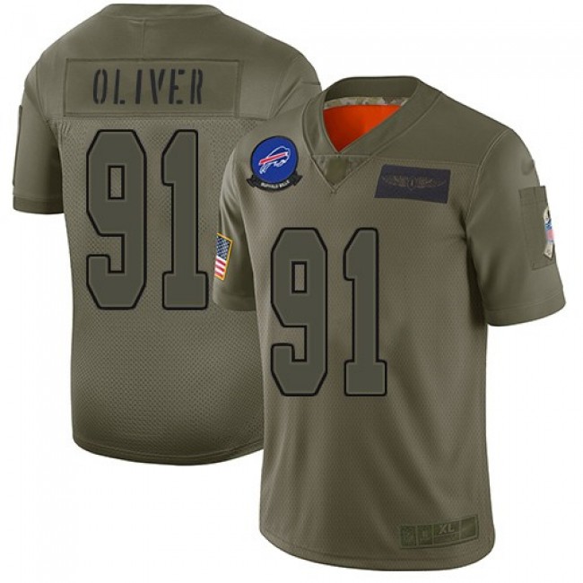 Nike Bills #91 Ed Oliver Camo Men's Stitched NFL Limited 2019 Salute To Service Jersey