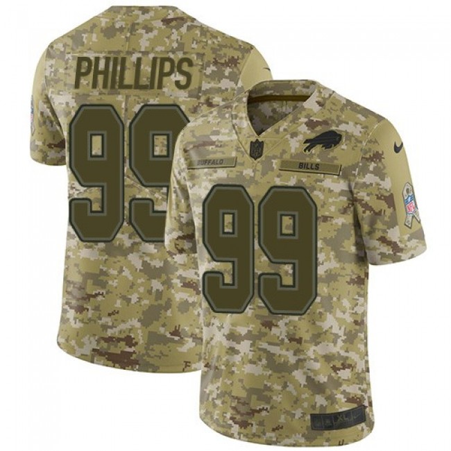 Nike Bills #99 Harrison Phillips Camo Men's Stitched NFL Limited 2018 Salute To Service Jersey