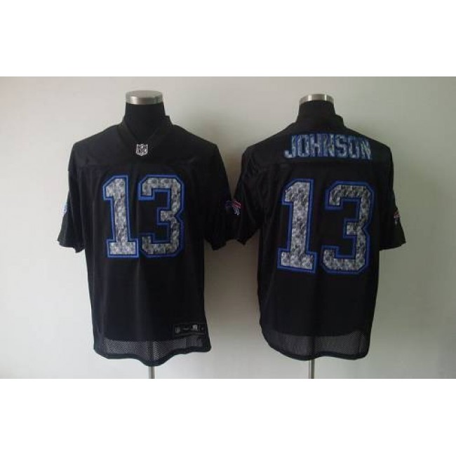 Sideline Black United Bills #13 Steve Johnson Black Stitched NFL Jersey