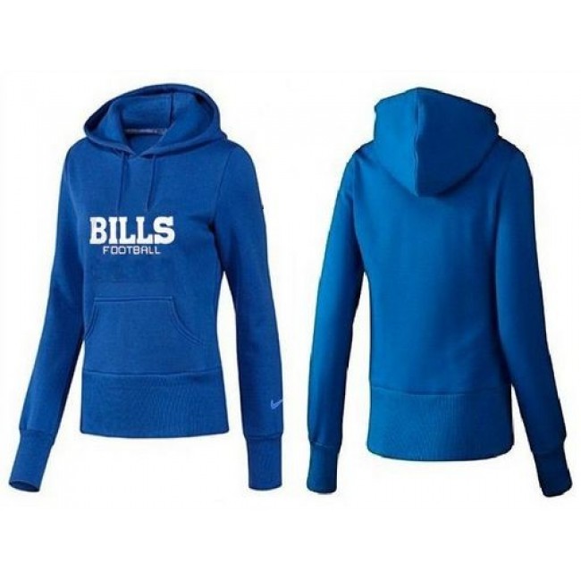 Women's Buffalo Bills Authentic Logo Pullover Hoodie Blue Jersey
