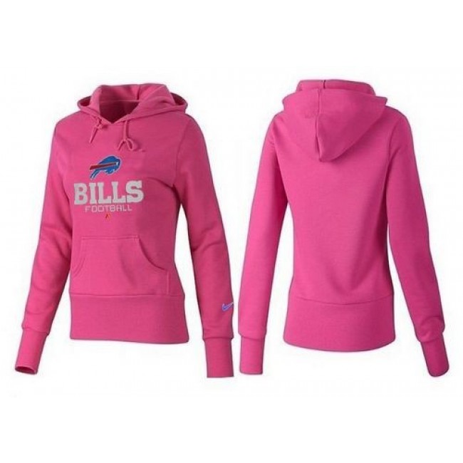 Women's Buffalo Bills Authentic Logo Pullover Hoodie Pink Jersey