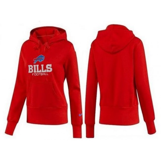 Women's Buffalo Bills Authentic Logo Pullover Hoodie Red Jersey