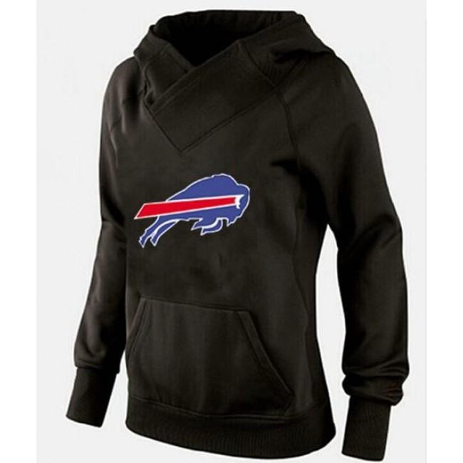 Women's Buffalo Bills Logo Pullover Hoodie Black Jersey