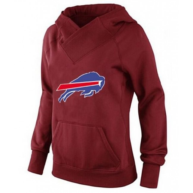 Women's Buffalo Bills Logo Pullover Hoodie Red Jersey