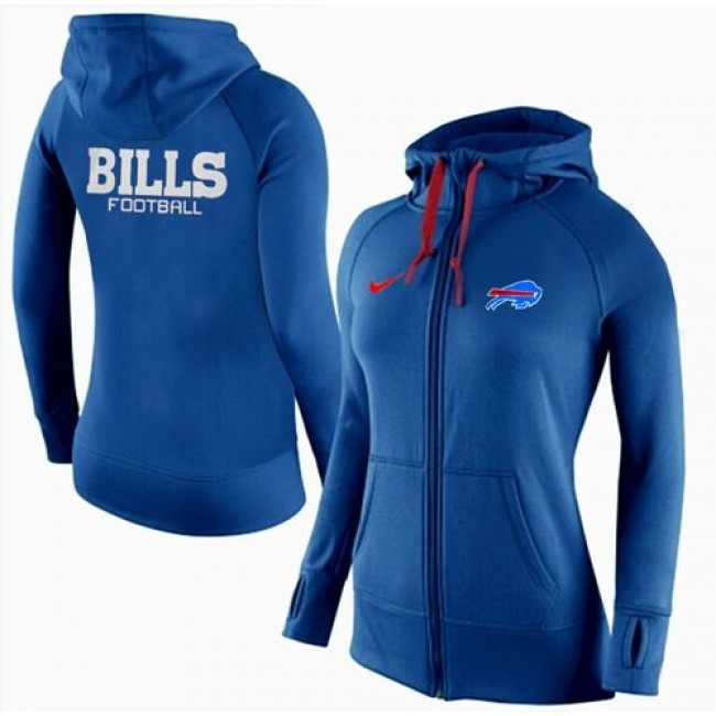 Women's Buffalo Bills Full-Zip Hoodie Blue Jersey