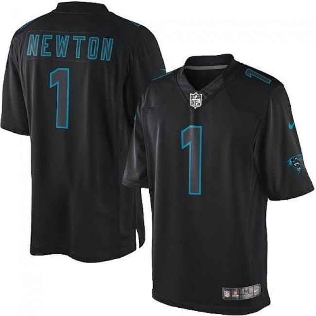 حية Nike Carolina Panthers #1 Cam Newton Black Men's Stitched NFL Limited Rush USA Flag Jersey حية