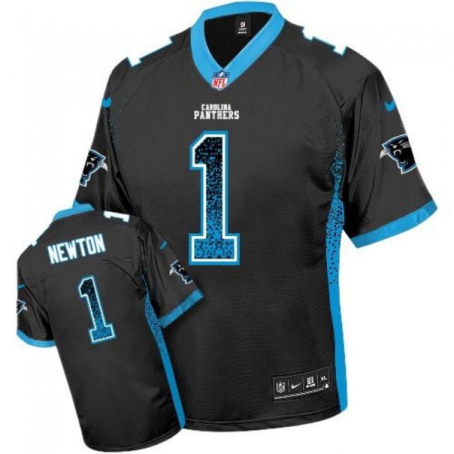 Carolina Panthers #1 Cam Newton Black Team Color Youth Stitched NFL Elite Drift Fashion Jersey