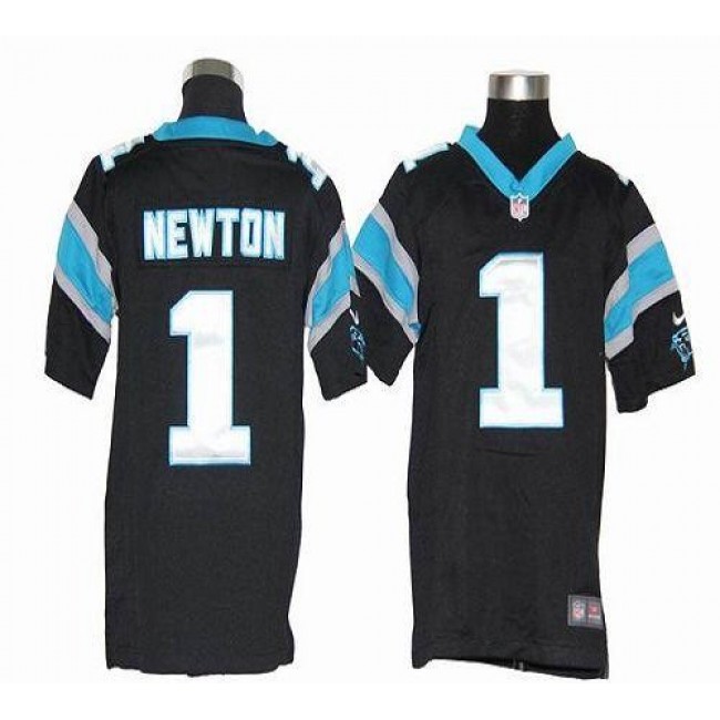 Carolina Panthers #1 Cam Newton Black Team Color Youth Stitched NFL Elite Jersey