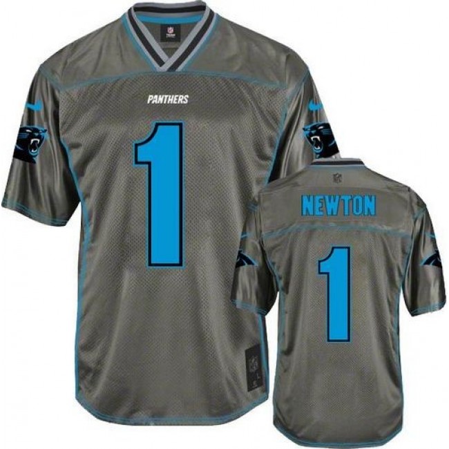 Carolina Panthers #1 Cam Newton Grey Youth Stitched NFL Elite Vapor Jersey