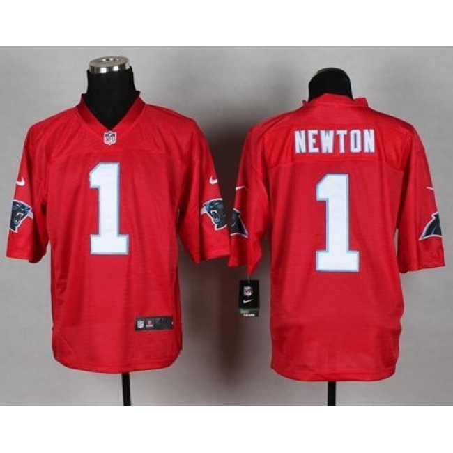 Nike Panthers #1 Cam Newton Red Men's Stitched NFL Elite QB Practice Jersey
