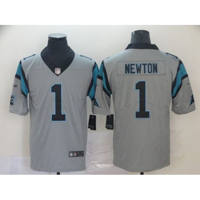 Nike Panthers #1 Cam Newton Silver Men's Stitched NFL Limited Inverted Legend Jersey