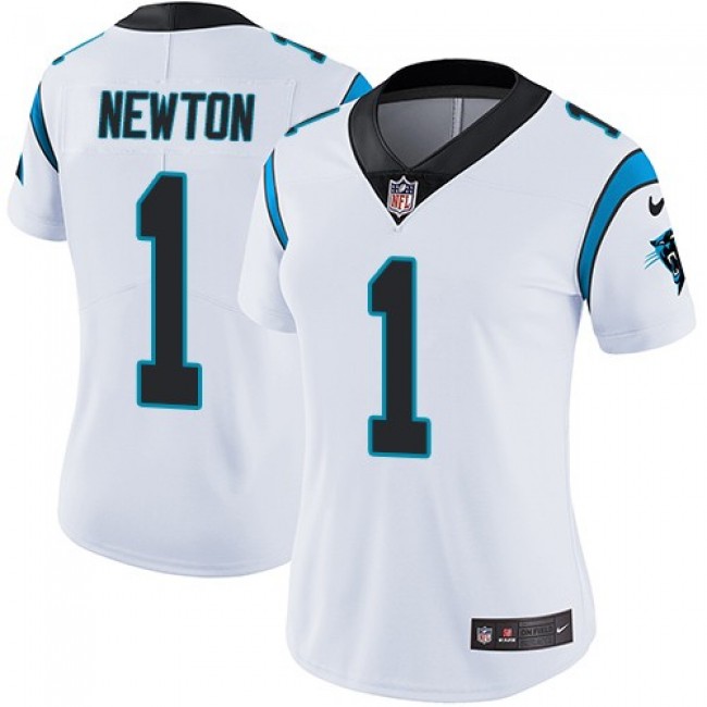 Women's Panthers #1 Cam Newton White Stitched NFL Vapor Untouchable Limited Jersey