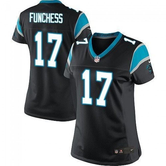 Women's Panthers #17 Devin Funchess Black Team Color Stitched NFL Elite Jersey