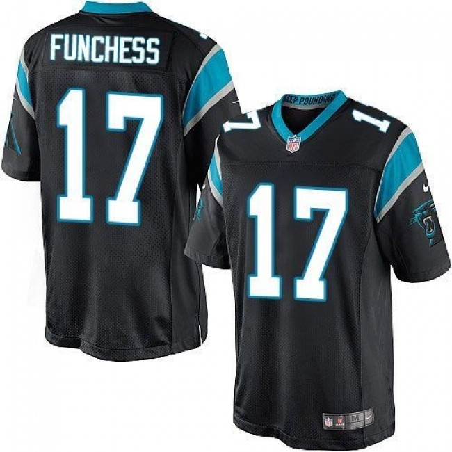 Carolina Panthers #17 Devin Funchess Black Team Color Youth Stitched NFL Elite Jersey