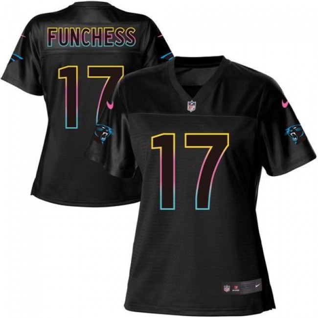 Women's Panthers #17 Devin Funchess Black NFL Game Jersey