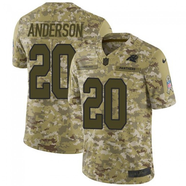 Nike Panthers #20 C.J. Anderson Camo Men's Stitched NFL Limited 2018 Salute To Service Jersey