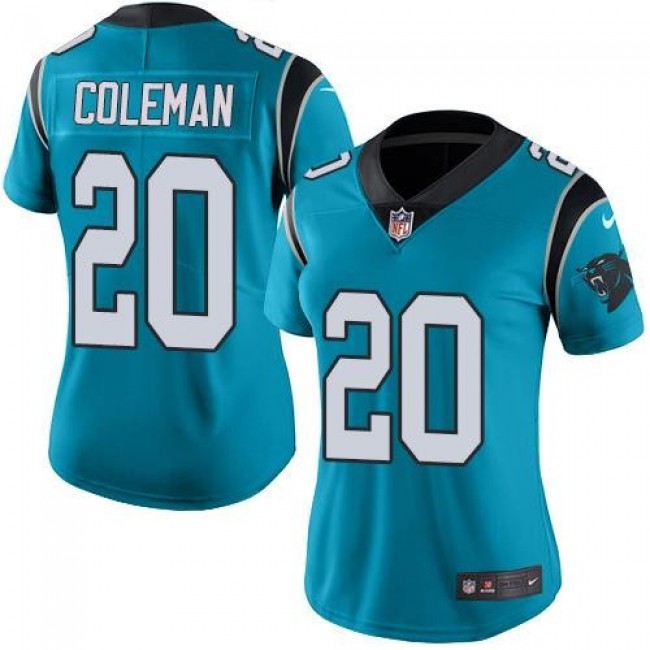 Women's Panthers #20 Kurt Coleman Blue Stitched NFL Limited Rush Jersey