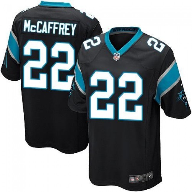 Carolina Panthers #22 Christian McCaffrey Black Team Color Youth Stitched NFL Elite Jersey